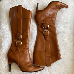 Via spiga long brown heeled boots
